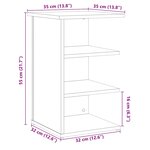 vidaXL Buffet chêne artisanal 35x35x55 cm bois d'ingénierie