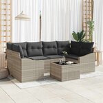 vidaXL Ensemble de canapé de jardin 7 Pièces Gris clair 55 x 55 x 37 cm