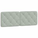 vidaXL Coussin de tête de lit gris clair 120 cm velours