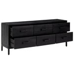 vidaXL Armoire de rangement Noir 110x30x45 cm Bois de pin massif