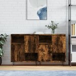 vidaXL Buffets 2 Pièces chêne fumé bois d'ingénierie