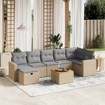 vidaXL Salon de jardin avec coussins 8Pièces mélange beige résine tressée