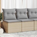 vidaXL Salon de jardin avec coussins 2 Pièces beige résine tressée acacia