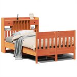 vidaXL Cadre de lit sans matelas cire marron 135x190cm bois pin massif