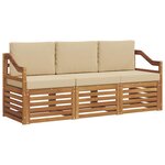 vidaXL Ensembles de canapés avec coussin 3 Pièces Naturel et Beige