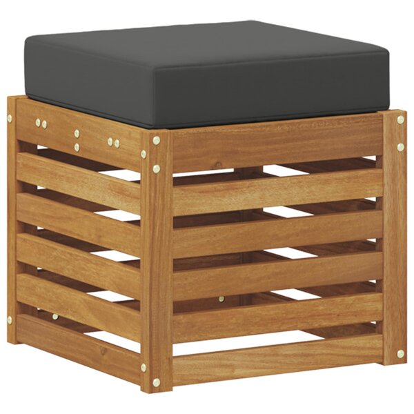 vidaXL Banc de jardin avec coussin 2 Pièce Naturel et Anthracite
