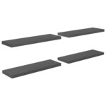 vidaXL Étagère murale flottante 4 Pièces Gris brillant 80x23 5x3 8 cm MDF