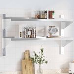 vidaXL Étagère murale à 2 niveaux 100x30x60cm argenté acier inoxydable