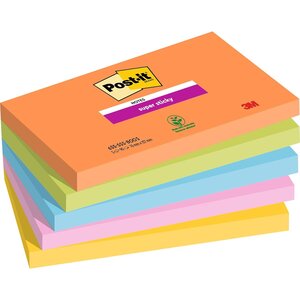 Pack de 5 Bloc-note adhésif Super Sticky Notes  127 x 76 mm POST-IT