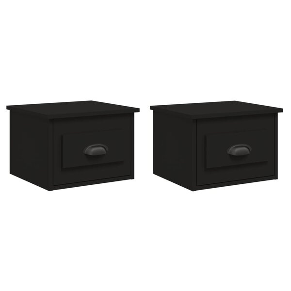 vidaXL Tables de chevet murales 2 Pièces noir 41 5x36x28 cm