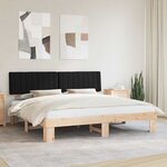 vidaXL Cadre de lit avec tête de lit rembourrée Noir 200 x 200 cm