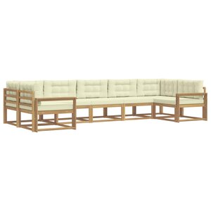 vidaXL Ensemble de canapés d'extérieur 7 pc Blanc et crème