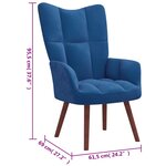 vidaXL Chaise de relaxation Bleu Velours