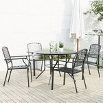 vidaXL Ensemble de chaises de jardin empilables 5 Pièces anthracite