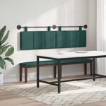 vidaXL Tête de lit suspendue Vert foncé Tissu
