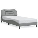 vidaXL Cadre de lit sans matelas Hvar gris clair 100x200 cm tissu