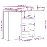 vidaXL Bureau de réception sonoma gris 155x50x103 5 cm bois ingénierie