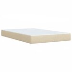 vidaXL Sommier à lattes de lit avec matelas crème 120x190 cm tissu