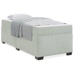 vidaXL Cadre de lit avec matelas Gris clair 90 x 200 cm Velours