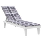 vidaXL Coussin de chaise de terrasse carreaux gris (75+105)x50x4 cm