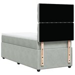 vidaXL Sommier à lattes de lit et matelas Gris clair 90x200 cm Velours