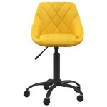 vidaXL Chaise de bureau Jaune moutarde Velours
