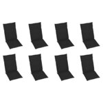 vidaXL Chaises inclinables de jardin et coussins lot de 8 Teck solide