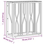 vidaXL Table console argenté 70x30x70 cm acier inoxydable et verre