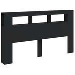 vidaXL Tête de lit à LED noir 180x18 5x103 5 cm bois d'ingénierie