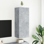 vidaXL Meuble TV mural gris béton 40 5x30x102 cm bois d'ingénierie