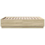 vidaXL Cadre de lit avec LED sans matelas chêne sonoma 140x190 cm