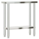 vidaXL Table de travail de cuisine 82 5x30x85 cm acier inoxydable