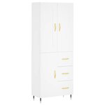 vidaXL Buffet haut Blanc 69 5x34x180 cm Bois d'ingénierie