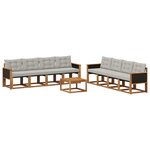 vidaXL Ensemble de canapés d'extérieur 9 Pièces Naturel et gris clair