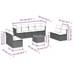 vidaXL Salon de jardin avec coussins 9 Pièces beige résine tressée