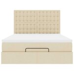 VidaXL Cadre de lit ottoman avec matelas crème 140x190 cm tissu