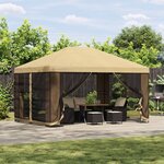 vidaXL Abri de jardin avec parois 4 × 3 m Crème Polyester et Acier