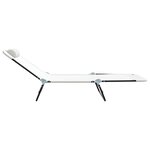 vidaXL Chaise longue pliante 2 Pièces Crème 182 x 55 x 85 5 cm Textilène