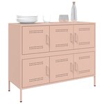 vidaXL Buffet rose 100 5x39x79 cm acier laminé à froid