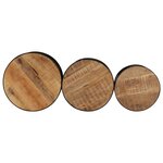 vidaXL Tables de bar forme tambour 3 Pièces bois de manguier massif brut