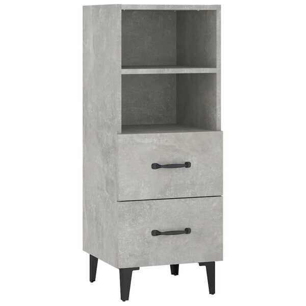 vidaXL Buffet Gris béton 34 5x34x90 cm Bois d'ingénierie