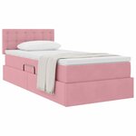 vidaXL Lit de Rangement avec matelas Rose 100 x 200 cm Velours