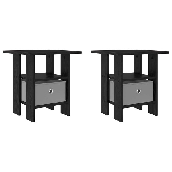 vidaXL Table de chevet 2 pc Chêne noir 41 x 40 x 45 cm