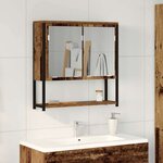 vidaXL Armoire de toilette avec miroir Bois ancien 60 x 16 x 60 cm
