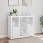 vidaXL Buffets avec lumières LED 3 Pièces blanc bois d'ingénierie