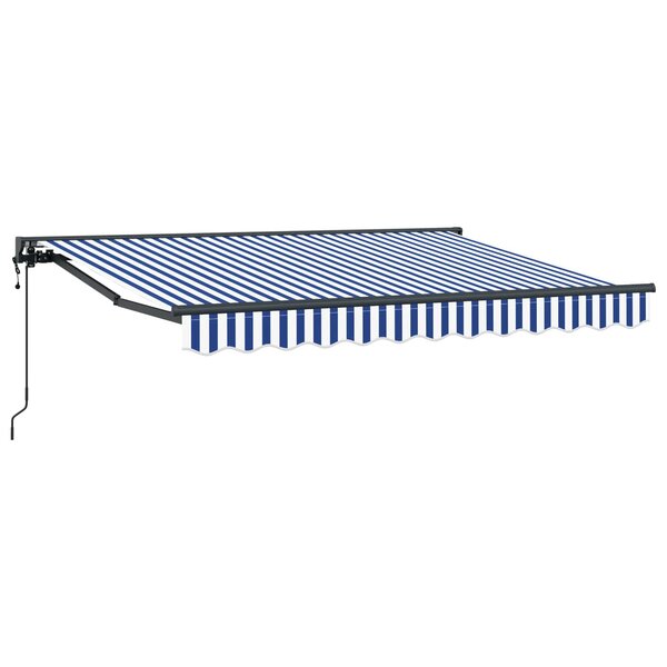 vidaXL Auvent rétractable électrique Bleu et Blanc 3 5 x 2 m