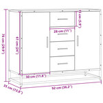 vidaXL Buffet noir 92x35x76 cm bois d’ingénierie