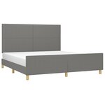 vidaXL Cadre de lit sans matelas gris foncé 180x200 cm tissu