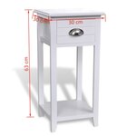 vidaXL Table de chevet avec 1 tiroir Blanc