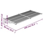 vidaXL Auvent de porte Noir et transparent 199x90 cm Polycarbonate